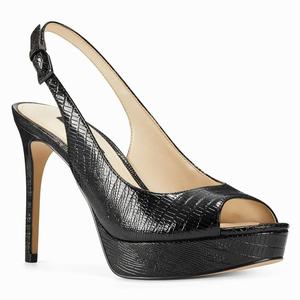 Nine West Elle Slingback Plateau Sandalen Zwart Nederland | HSV-987546